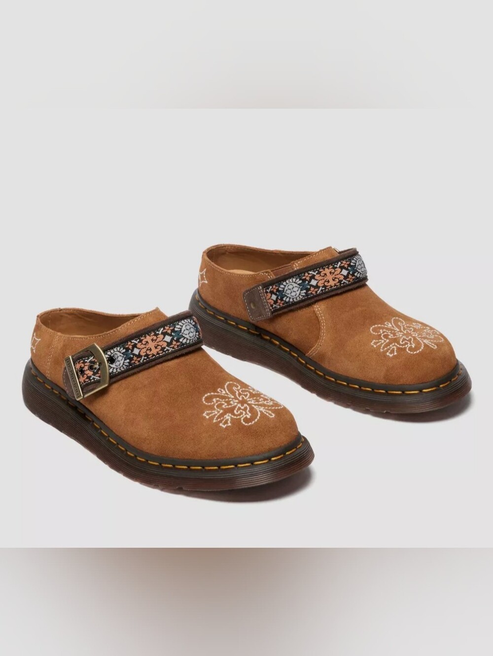 Dr. Martens Isham suedeand jacquard mules